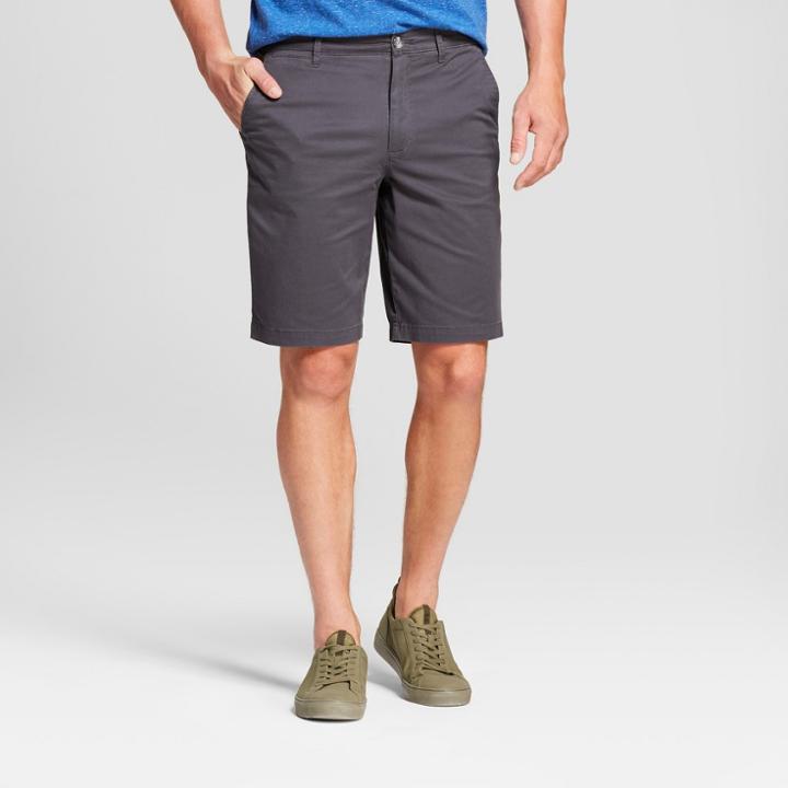 Men's 9 Linden Flat Front Chino Shorts - Goodfellow & Co Railroad Gray