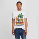 Disney Men's Mickey Mouse Short Sleeve Surf Board Graphic T-shirt - White
