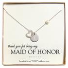Cathy's Concepts Monogram Maid Of Honor Open Heart Charm Party Necklace - T,