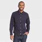 Men's Arrow Print Standard Fit Stretch Poplin Long Sleeve Button-down Shirt - Goodfellow & Co Black