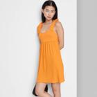 Women's Sleeveless Tie-strap Babydoll Textured Knit Dress - Wild Fable Orange