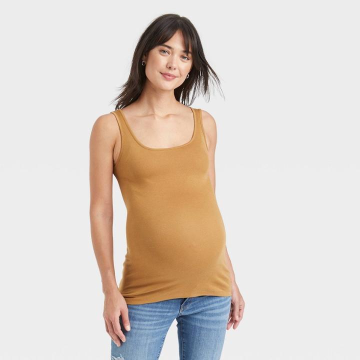 Maternity Tank Top - Isabel Maternity By Ingrid & Isabel Khaki