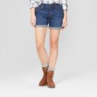 Women's Mid-rise Rolled Hem Boyfriend Shorts - Universal Thread Dark Wash