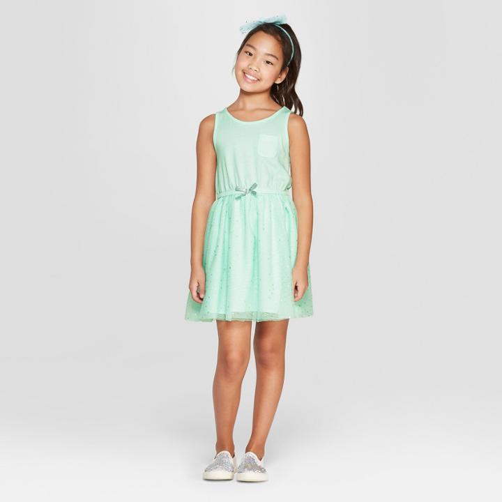 Girls' Stars Print A Line Dress - Cat & Jack Green