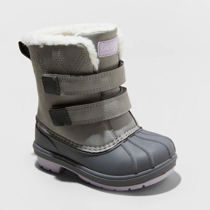Toddler Girls' Denver Winter Boots - Cat & Jack Gray