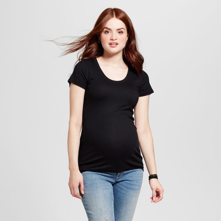 Maternity Almond-neck T-shirt - Isabel Maternity By Ingrid & Isabel Black M, Infant Girl's