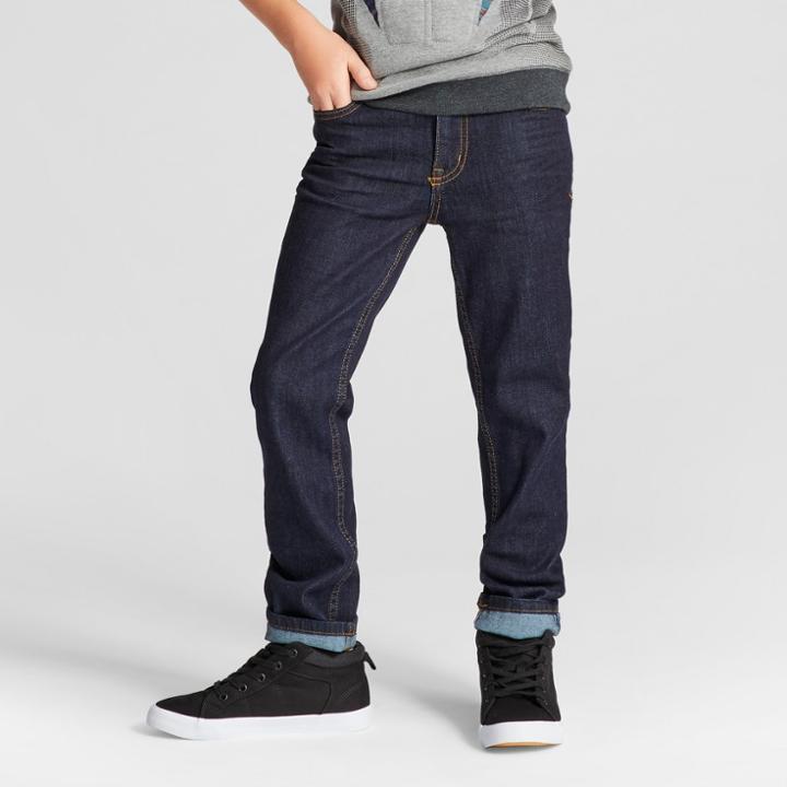 Oversizeboys' Rinse Wash Skinny Jeans - Cat & Jack Dark Blue 16 Husky, Boy's