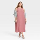 Women's Plus Size Sleeveless Racer Back Dress - A New Day Rose