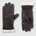 Isotoner Women's Smartdri Micro Suede Gloves - Gray