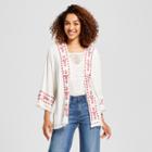 Women's Embroidered Knit Kimono - Knox Rose Ivory