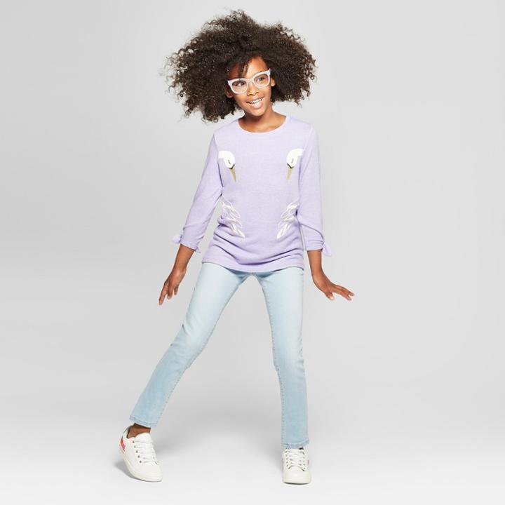 Plus Size Girls' Woven Jeggings - Cat & Jack Light Blue