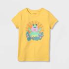 Girls' 'yoga Frog' Short Sleeve Graphic T-shirt - Cat & Jack Light Mustard Yellow