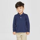 Toddler Boys' Long Sleeve Interlock Uniform Polo Shirt - Cat & Jack Navy 3t, Boy's, Blue