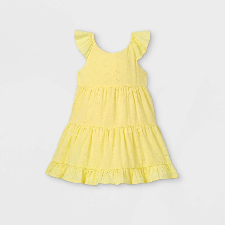 Oshkosh B'gosh Toddler Girls' Eyelet Short Sleeve Dress - Yellow