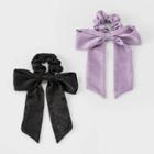 Girls' 2pk Twister Hair Ties - Art Class Black/purple