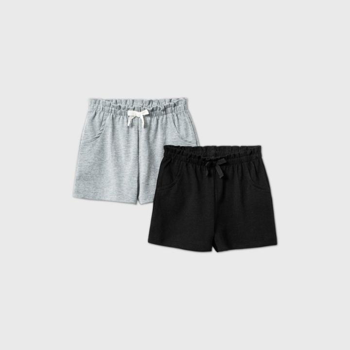 Baby Girls' 2pk Pull-on Shorts - Cat & Jack Gray Newborn