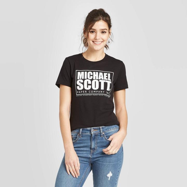 Women's Michael Scott Short Sleeve T-shirt - Ripple Junction (juniors') - Black