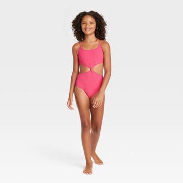 Girls' Summer Heat One Piece Swimsuit - Art Class Pink