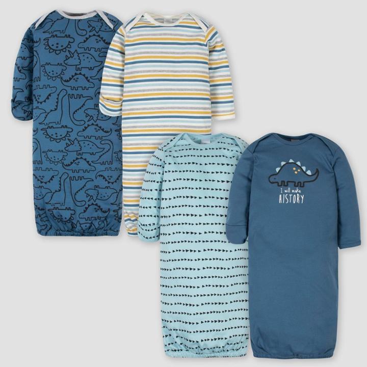 Gerber Baby Boys' 4pk Dino Nightgown - Blue