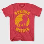 Disney Boys' The Lion King Hakuna Matata Short Sleeve T-shirt - Red Heather