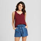 Women's V Slit Tank - Universal Thread Burgundy (red)