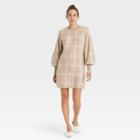 Women's Long Sleeve Sweater Dress - A New Day Beige