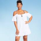 Women's Open Shoulder Dress Cover Up - Cover 2 Cover White