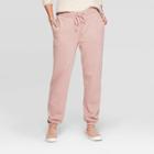 Women's Mid-rise Embroidered Regular Fit Full Jogger Pants - Universal Thread Pink M,