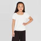 Girls' Short Sleeve Peasant Top - Art Class White