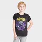 Boys' Marvel Black Panther Purple Mask Short Sleeve Graphic T-shirt - Black
