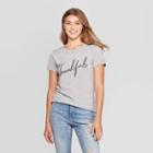 Zoe+liv Petitewomen's Thankful Short Sleeve Graphic T-shirt (juniors') - Gray
