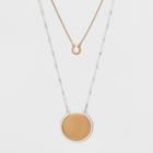 Two Row Round Metal Disc Layered Necklace - Universal Thread,