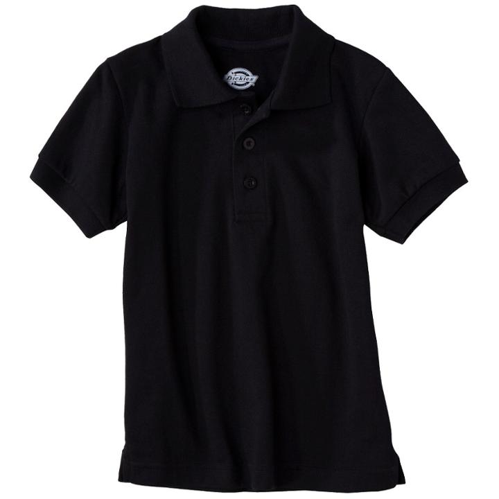 Dickies Little Boys' Pique Uniform Polo Shirt - Black