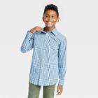 Plusboys' Long Sleeve Button-down Shirt - Cat & Jack Blue