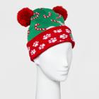 Ugly Stuff Holiday Supply Co. Women's Cat Pom Beanie - Green