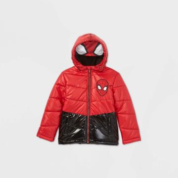 Boys' Spider-man Cosplay Puffer Jacket - Red