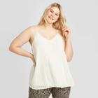 Women's Plus Size Scoop Neck Tank Top - A New Day White 1x, Women's,