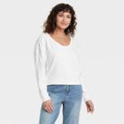 Women's French Terry Scoop Sweatshirt - Universal Thread White