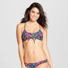 Women's Lace-up Bralette Bikini Top - Xhilaration Jade Green