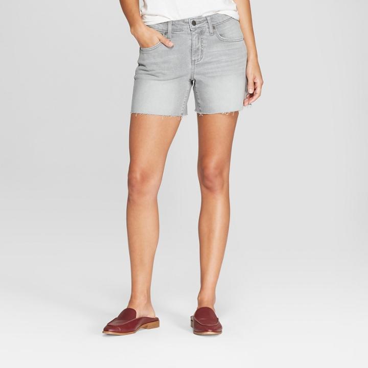 Women's Mid-rise Boyfriend Shorts - Universal Thread Gray