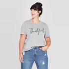 Zoe+liv Women's Thankful Plus Size Short Sleeve Graphic T-shirt (juniors') - Gray