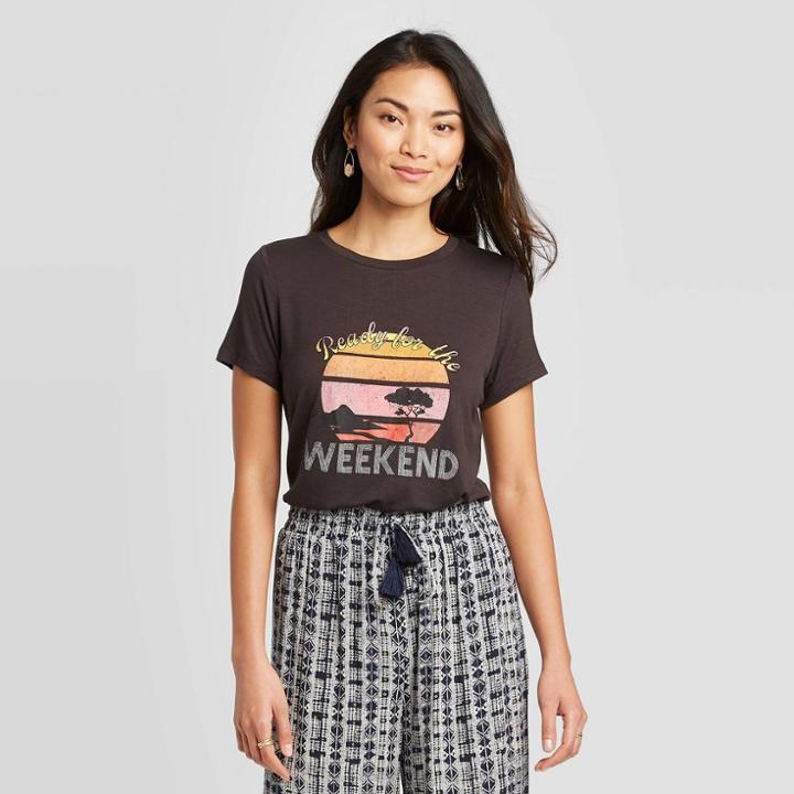 Women's Short Sleeve Graphic T-shirt - Knox Rose Brown