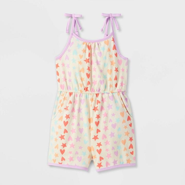 Toddler Girls' Hearts & Stars Romper - Cat & Jack Cream