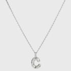Silver Plated Cubic Zirconia 'c' Pendant Necklace - A New Day
