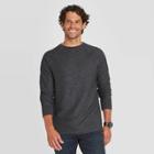 Men's Standard Fit Long Sleeve Textured Crew Neck T-shirt - Goodfellow & Co Gray