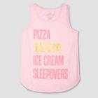 Plus Size L.o.l. Vintage Girls' Unicorn List Tank Top - Light Pink