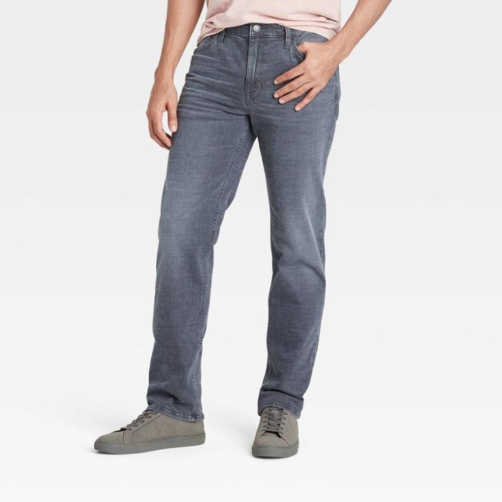 Men's Straight Fit Lightweight Jeans - Goodfellow & Co Deep Navy 34x30, Deep Blue