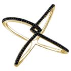 Distributed By Target 1/7 Ct. T.w. Round-cut Black Diamond Prong Set Geometric Ring In Gold Over Silver