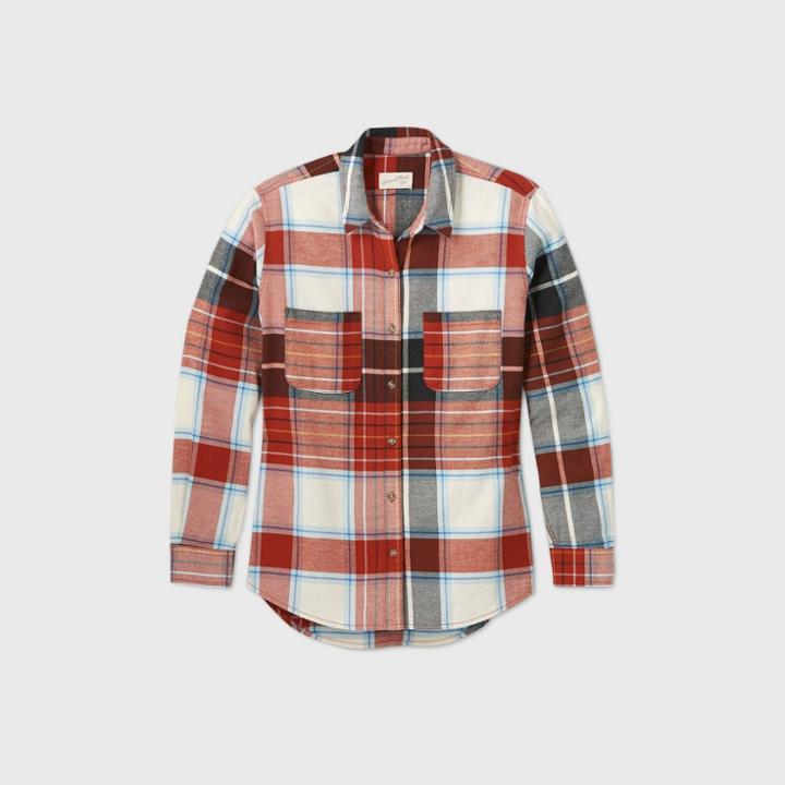 Women's Plaid Long Sleeve Button-down Flannel Shirt - Universal Thread Xs,