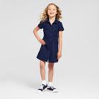 Girls' Woven Belted Safari Dress - Cat & Jack Nightfall Blue